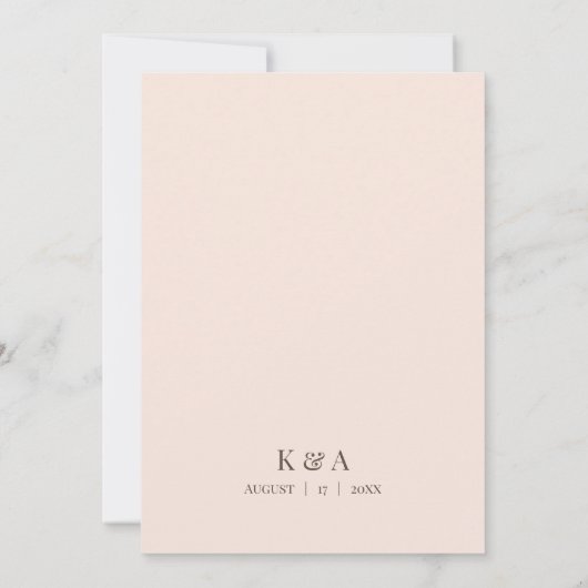 Blush Floral Frame Wedding Invitation Kaart (Achterkant)