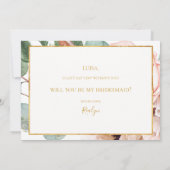 Blush Floral Garden | Bridesmaid proposal card Kaart (Achterkant)