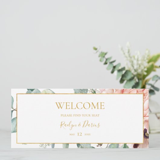 Blush Floral Garden Hanging Seast Chart Header (Staand voorkant)