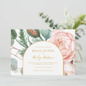 Blush Floral Garden | Horizontaal Vrijgezellenfees Kaart (Staand voorkant)