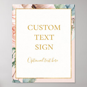 Blush Floral Garden Pastel Cards en Gifts Custom Poster
