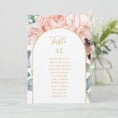 Blush Floral Garden | Tabel aantal zitplaatsen (Staand voorkant)