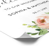 Blush Floral Garden Weddenschap Welkomstteken Poster (Hoek)