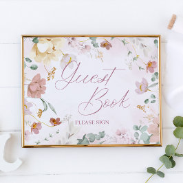 Blush Floral Gastenboek Tafelblad Teken Poster