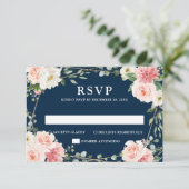 Blush Floral Geometric Botanical Weddenschap RSVP (Staand voorkant)