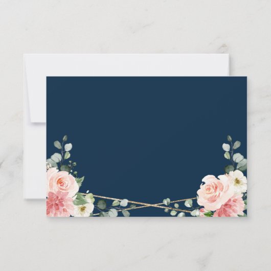 Blush Floral Geometric Botanical Weddenschap RSVP (Achterkant)