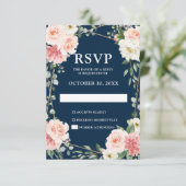 Blush Floral Geometric Botanical Weddenschap RSVP (Staand voorkant)