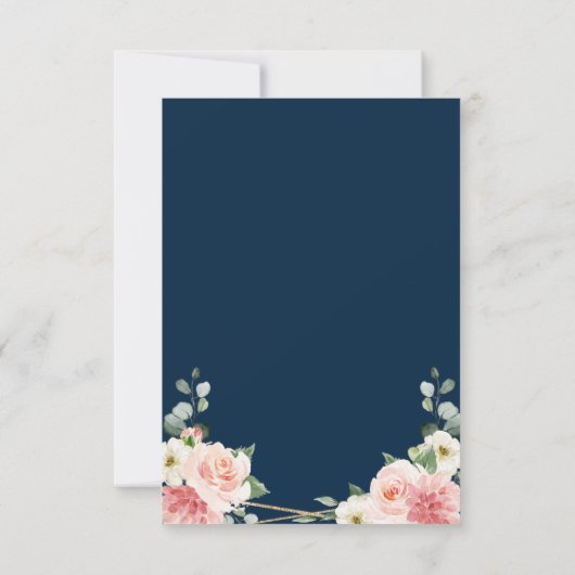 Blush Floral Geometric Botanical Weddenschap RSVP (Achterkant)