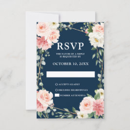 Blush Floral Geometric Botanical Weddenschap RSVP