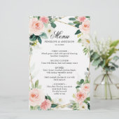 Blush Floral Geometric Botanical Wedding Menu (Staand voorkant)