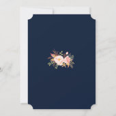 blush Floral Geometric Dusty Blue Baptisme Kaart (Achterkant)