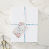 Blush Floral Geometric Lijst Weddenschap Bedankt Cadeaulabel (Met Touw)