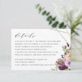 Blush Floral Geometric Paars — Gegevens Kaart (Staand voorkant)