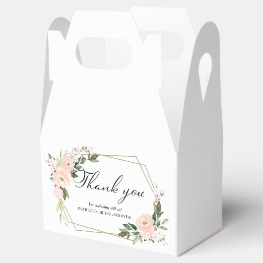 Blush Floral Geometric Vrijgezellenfeest Dank je w Bedankdoosjes (Geopend)