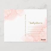 Blush Floral Geometric Vrijgezellenfeest Dank je w Briefkaart (Achterkant)