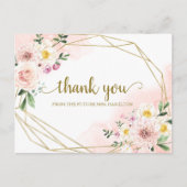 Blush Floral Geometric Vrijgezellenfeest Dank je w Briefkaart (Voorkant)