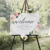 Blush Floral Geometric Welcome Weddenschap Poster