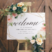 Blush Floral Geometric Welcome Weddenschap Poster