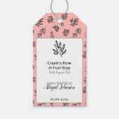 🧼🌿 🌹 Blush Floral Gift Labels voor handgemaakte Cadeaulabel (Voorkant)