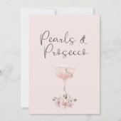 Blush Floral Glass Pearls Prosecco Vrijgezellenfee Kaart (Achterkant)