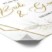 Blush floral gold Advice voor bruid en bruin Poster (Hoek)