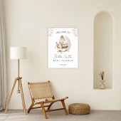 Blush Floral Gold Bassinet Baby Shower Welcome Poster