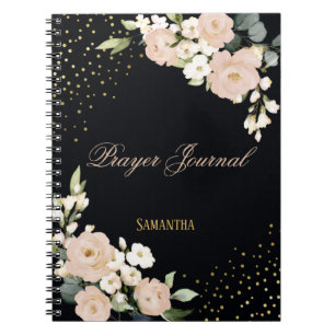 Blush Floral Gold Dot Speciaal geavanceerd Prayer  Notitieboek