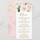 Blush Floral & Gold Dust Wedding Menu (Voorkant / Achterkant)