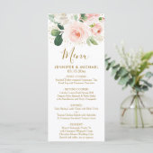Blush Floral & Gold Dust Wedding Menu (Staand voorkant)