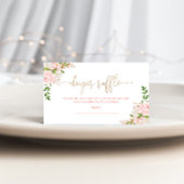 Blush floral gold folie diaper raffinage ticket informatiekaartje