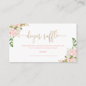 Blush floral gold folie diaper raffinage ticket informatiekaartje (Voorkant)