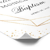 Blush Floral Gold Geometric Baptism Welkomstteken Poster (Hoek)