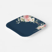 Blush Floral Gold Geometric Botanical Weddenschap Papieren Bordje (Gebogen)