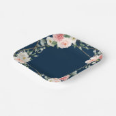 Blush Floral Gold Geometric Botanical Weddenschap Papieren Bordje (Gebogen)