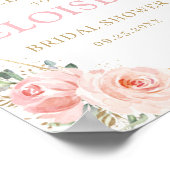 Blush Floral Gold Geometric Vrijgezellenfeest Welk Poster (Hoek)