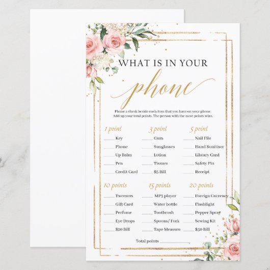 Blush Floral Gold Geometric Wat zit er in je telef (Voorkant / Achterkant)