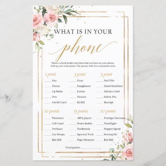 Blush Floral Gold Geometric Wat zit er in je telef (Voorkant)