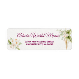 Blush Floral Gold Geometric wedding address Etiket
