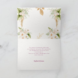 Blush Floral Gold Geometric wedding Bedankkaart