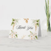 Blush Floral Gold Geometric wedding Bedankkaart (Voorkant)