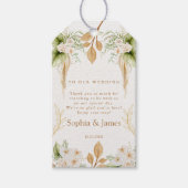 Blush Floral Gold Geometric wedding Cadeaulabel (Voorkant)