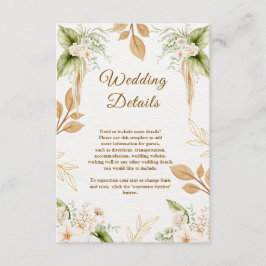 Blush Floral Gold Geometric wedding Informatiekaartje