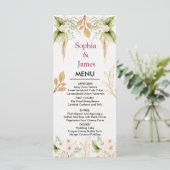 Blush Floral Gold Geometric wedding Menu (Staand voorkant)