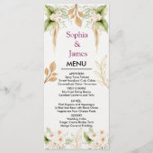 Blush Floral Gold Geometric wedding Menu (Voorkant)