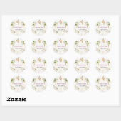 Blush Floral Gold Geometric wedding Ronde Sticker (Vel)