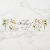 Blush Floral Gold Geometric wedding Waterfles Etiket (Enkel label)