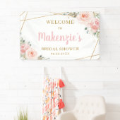 Blush Floral Gold Geometrisch Vrijgezellenfeest Ac Spandoek (Insitu)