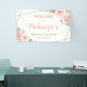 Blush Floral Gold Geometrisch Vrijgezellenfeest Ac Spandoek (Beurs)