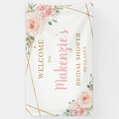 Blush Floral Gold Geometrisch Vrijgezellenfeest Ac Spandoek (Verticaal)