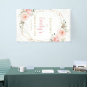 Blush Floral Gold Geometrisch Vrijgezellenfeest Ac Spandoek (Beurs)